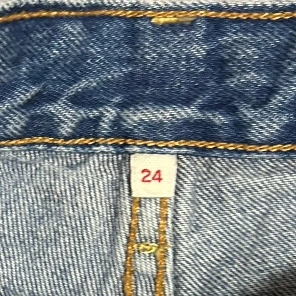 Levi's Wedgie Button Fly Jeans Mid Rise Distressing size 24 - Picture 6 of 7